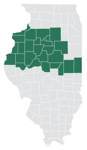 State map of Diocese of Peoria